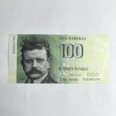 各国外币第106期 无佣金 - 芬兰100马克尾01 （签名1）