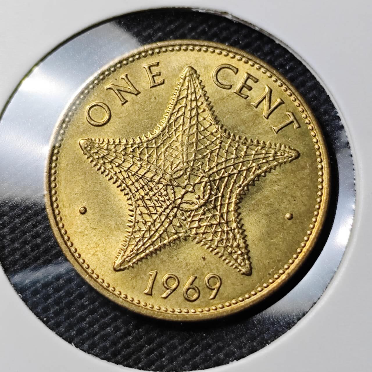 KK钱币收藏小铺 《套币 好品/批量散币专场》  2月预留时间 周末发货  1969巴哈马1分铜币 好品