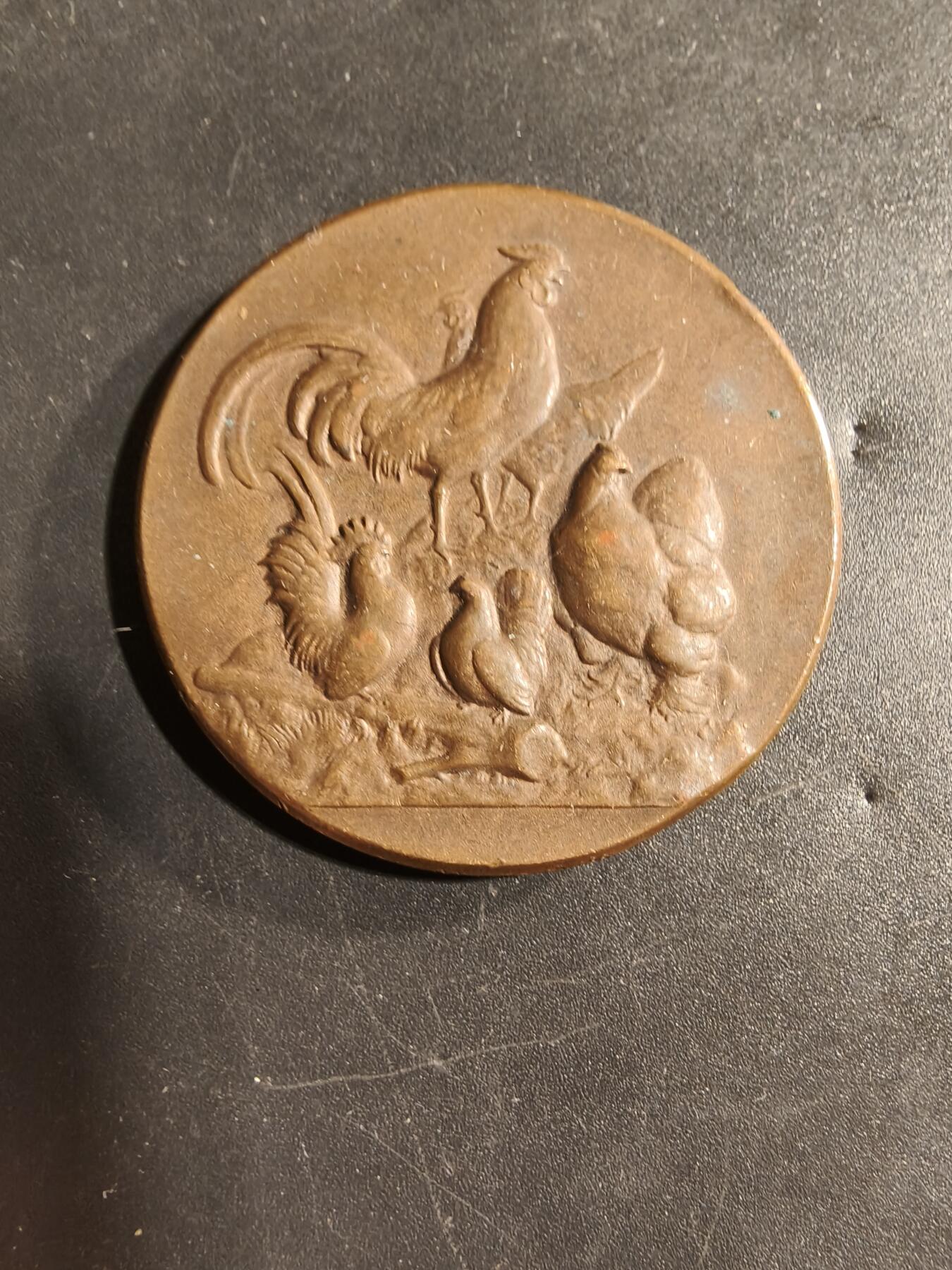 老王徽章第173期 法国养殖业协会大铜章     直径41mm    重量27.6g