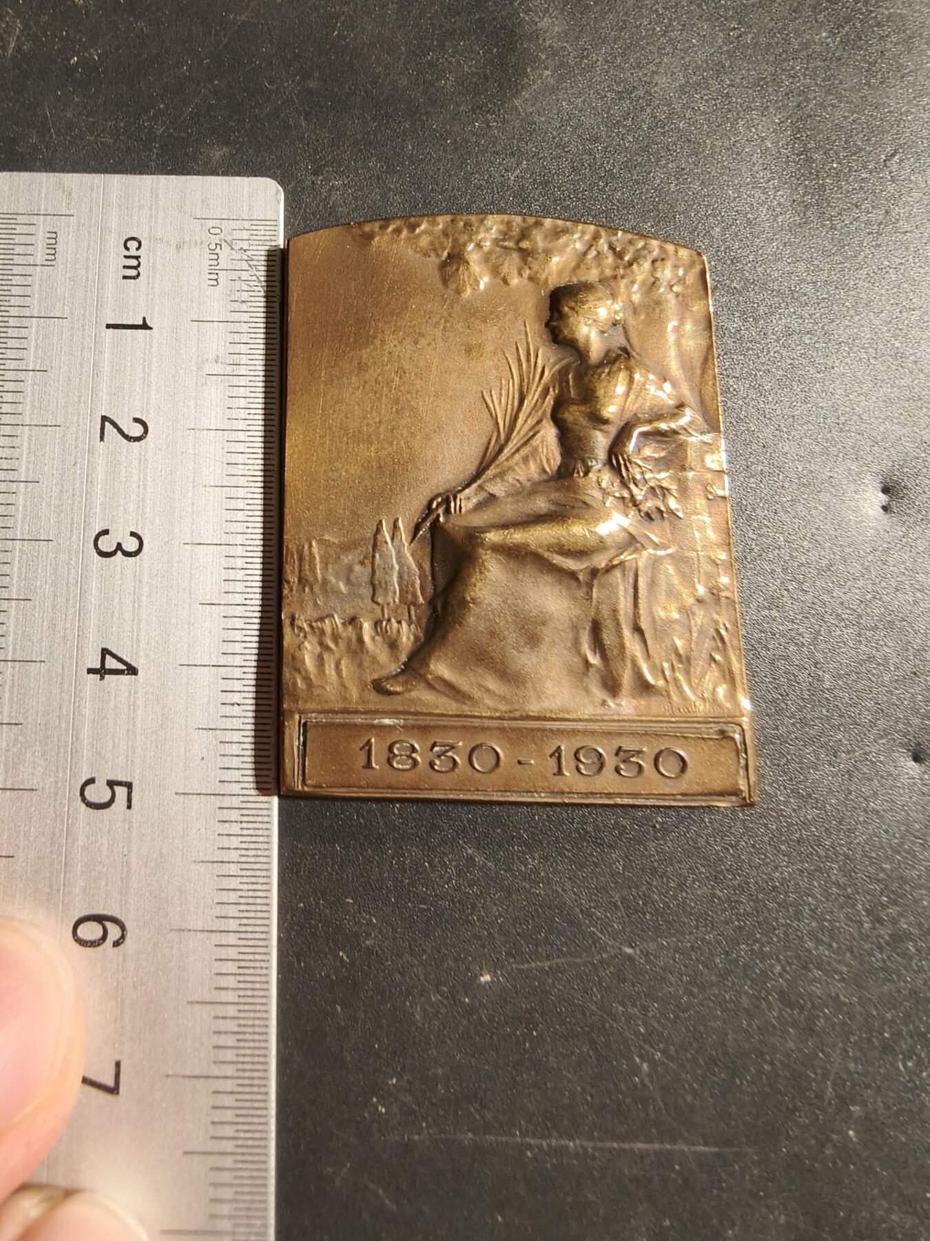 老王徽章第173期 法国伏拉热工厂成立百年方形大铜章      原盒     尺寸36×50mm     重量42.4g