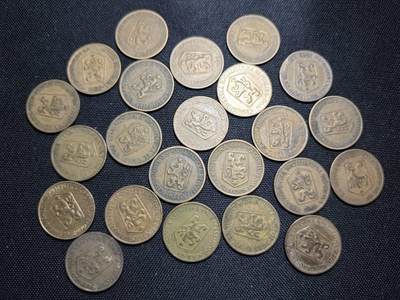 KK钱币收藏小铺 《套币 好品/批量散币专场》  2月预留时间 周末发货 -  捷克斯洛伐克1克朗铜币一组23枚