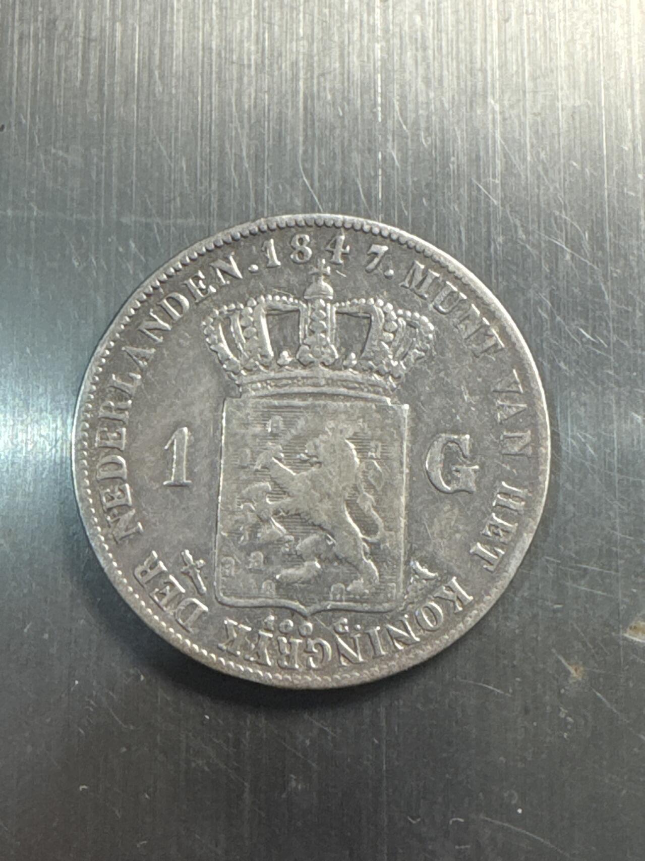 ❤️【币观天下】❤️ 第337期钱币拍卖- 2026.1.2周五晚上6点半场-长期征集拍品 荷兰1盾1847年银币