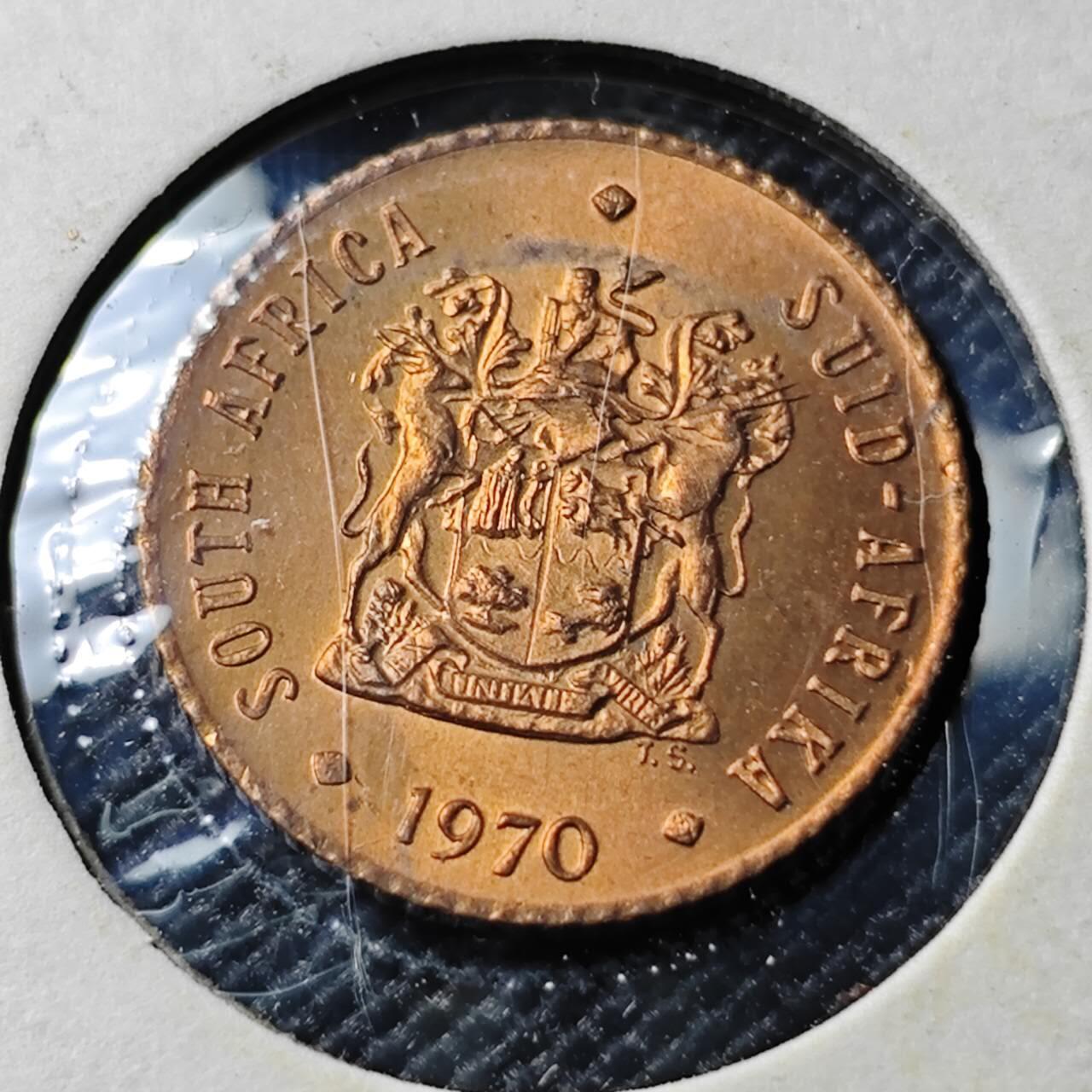 KK钱币收藏小铺 《套币 好品/批量散币专场》  2月预留时间 周末发货  1970南非1/2分铜币 好品