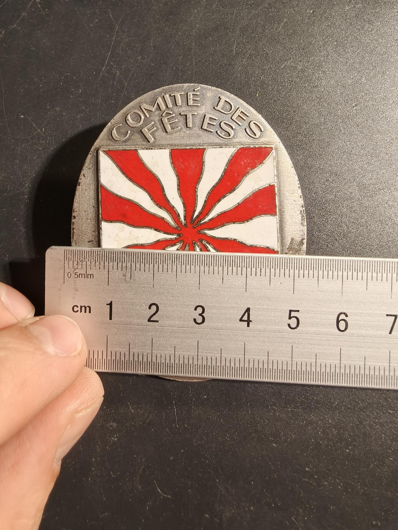 老王徽章第173期 法国米卢斯节日委员会证章     53×66mm