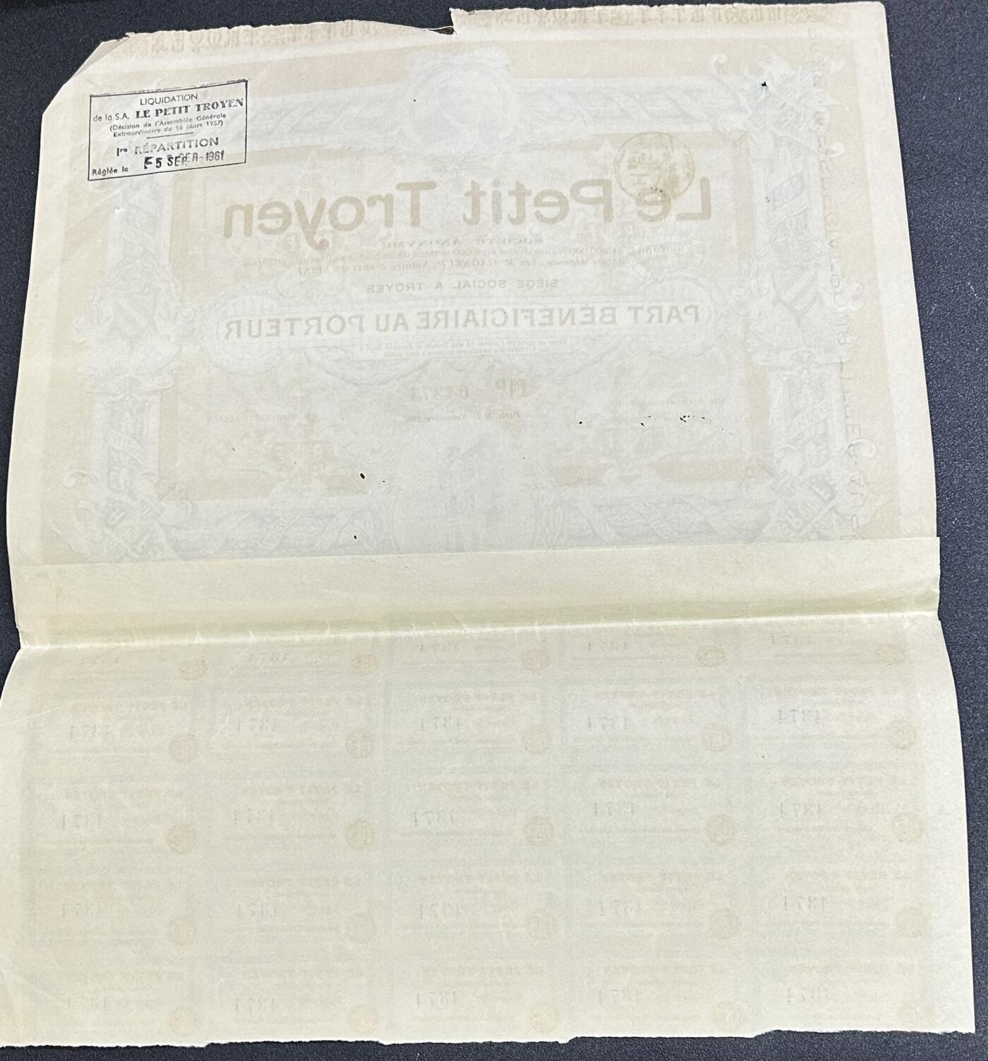 西秦中古拍卖第七十一期 法国小特洛伊人报股票