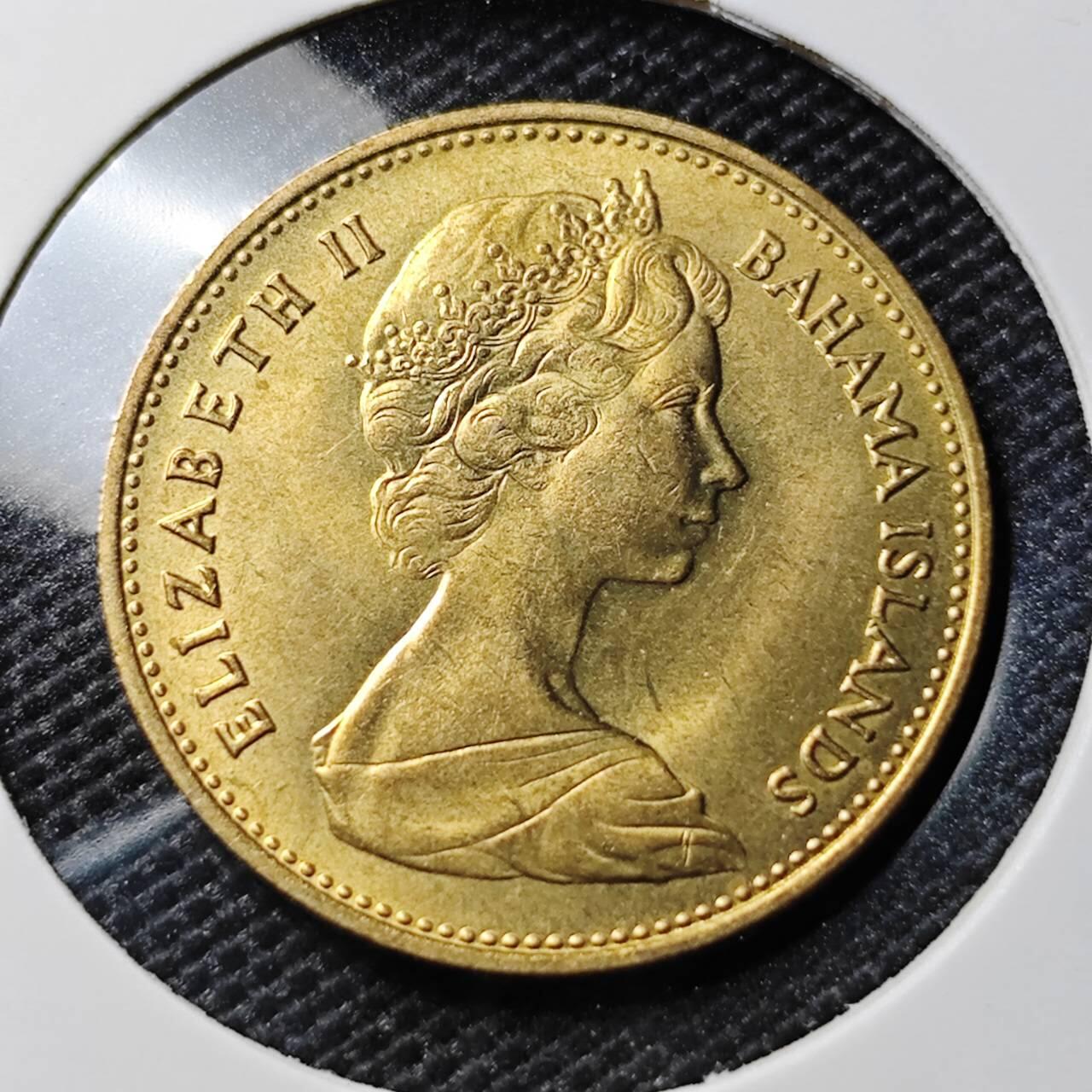 KK钱币收藏小铺 《套币 好品/批量散币专场》  2月预留时间 周末发货  1969巴哈马1分铜币 好品