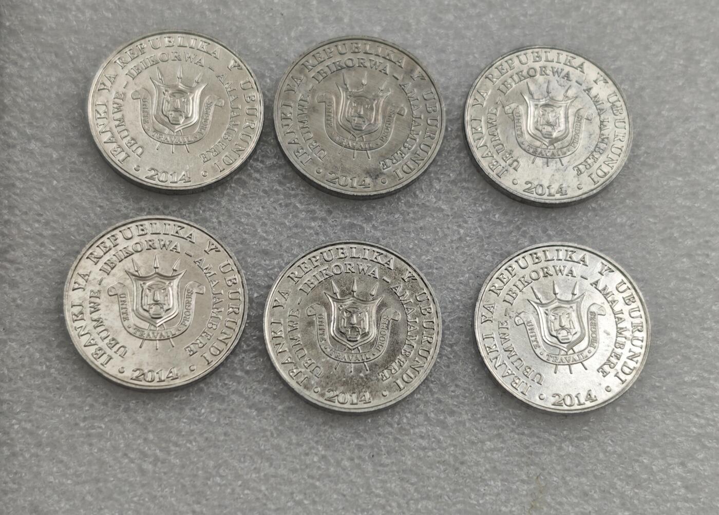 瓶子🏺第223期拍卖会  濒危鸟类 布隆迪2014年5法郎 全套6枚 UNC