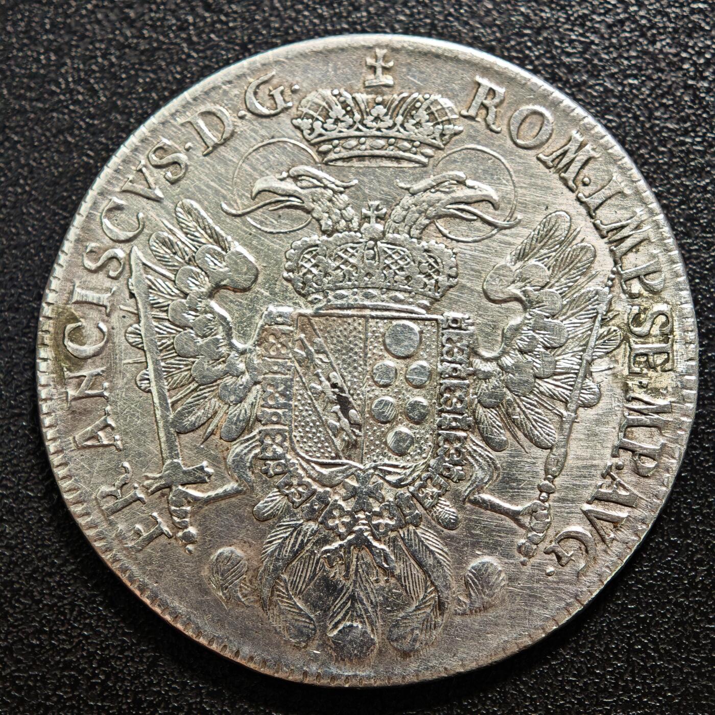 【德藏】世界币章拍卖第160期 1763年 德国纽伦堡和平拿花泰勒大银币 直径约：41.2mm；重约：27.6g