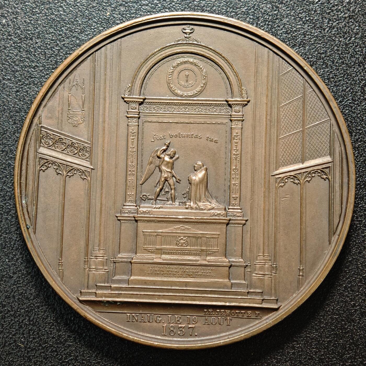 【德藏】世界币章拍卖第160期  1831年 比利时海军上将康斯坦特逝世纪念大铜章 设计立体感极强 直径约：59.9mm；重约：100g