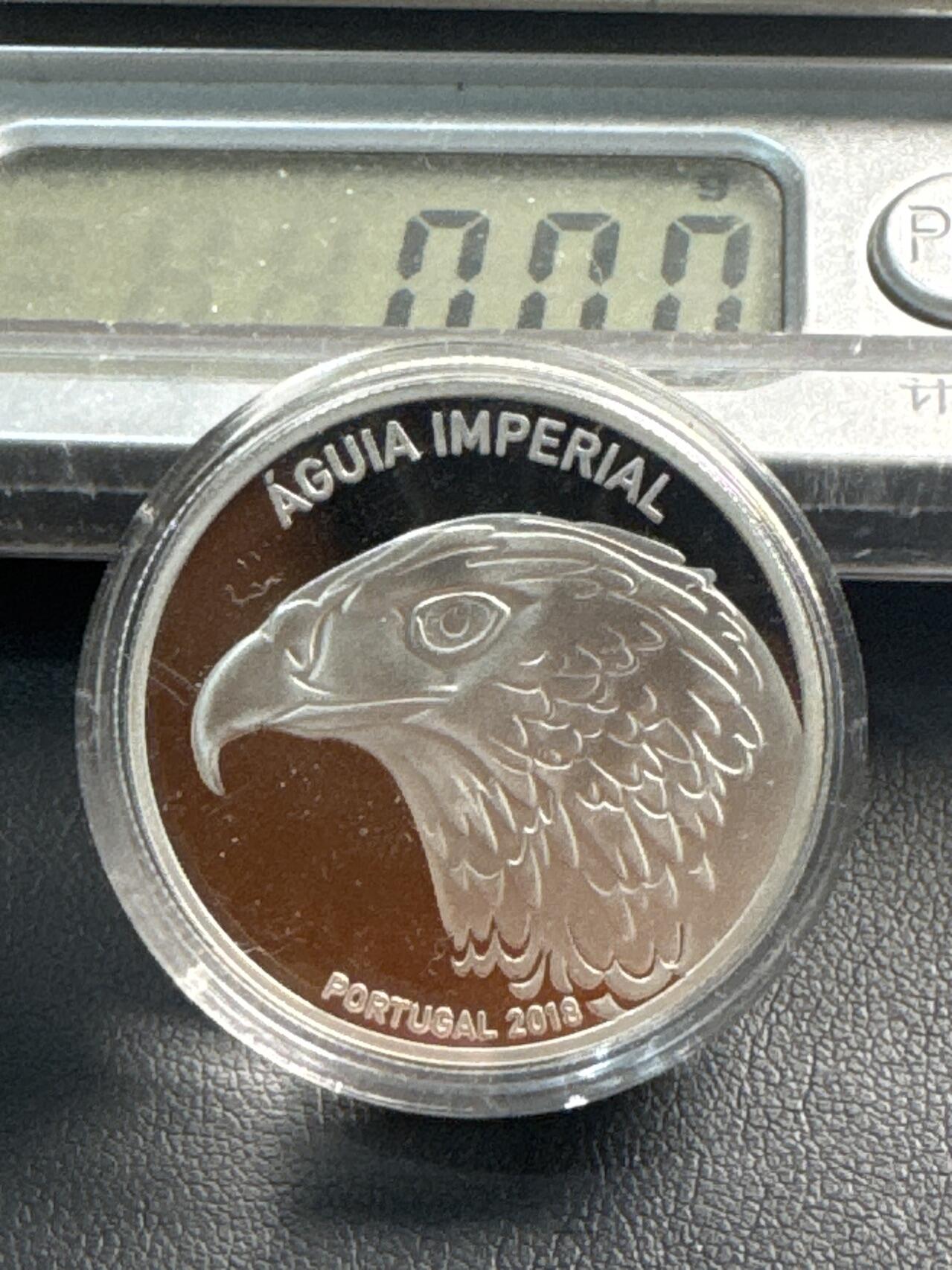 ❤️【币观天下】❤️ 第337期钱币拍卖- 2026.1.2周五晚上6点半场-长期征集拍品 葡萄牙2018年5欧元濒危动物物种皇家鹰精制银币14克925银