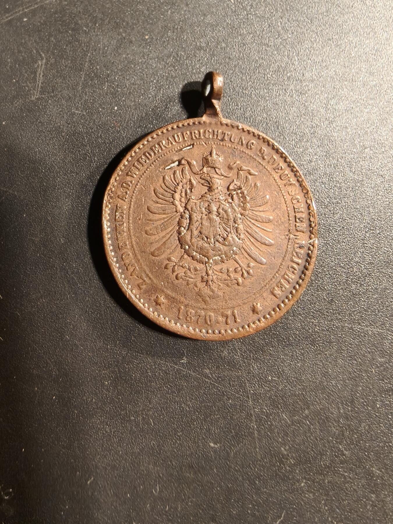 老王徽章第173期 德国吕德斯海姆（Rüdesheim）普法战争胜利纪念碑落成纪念章