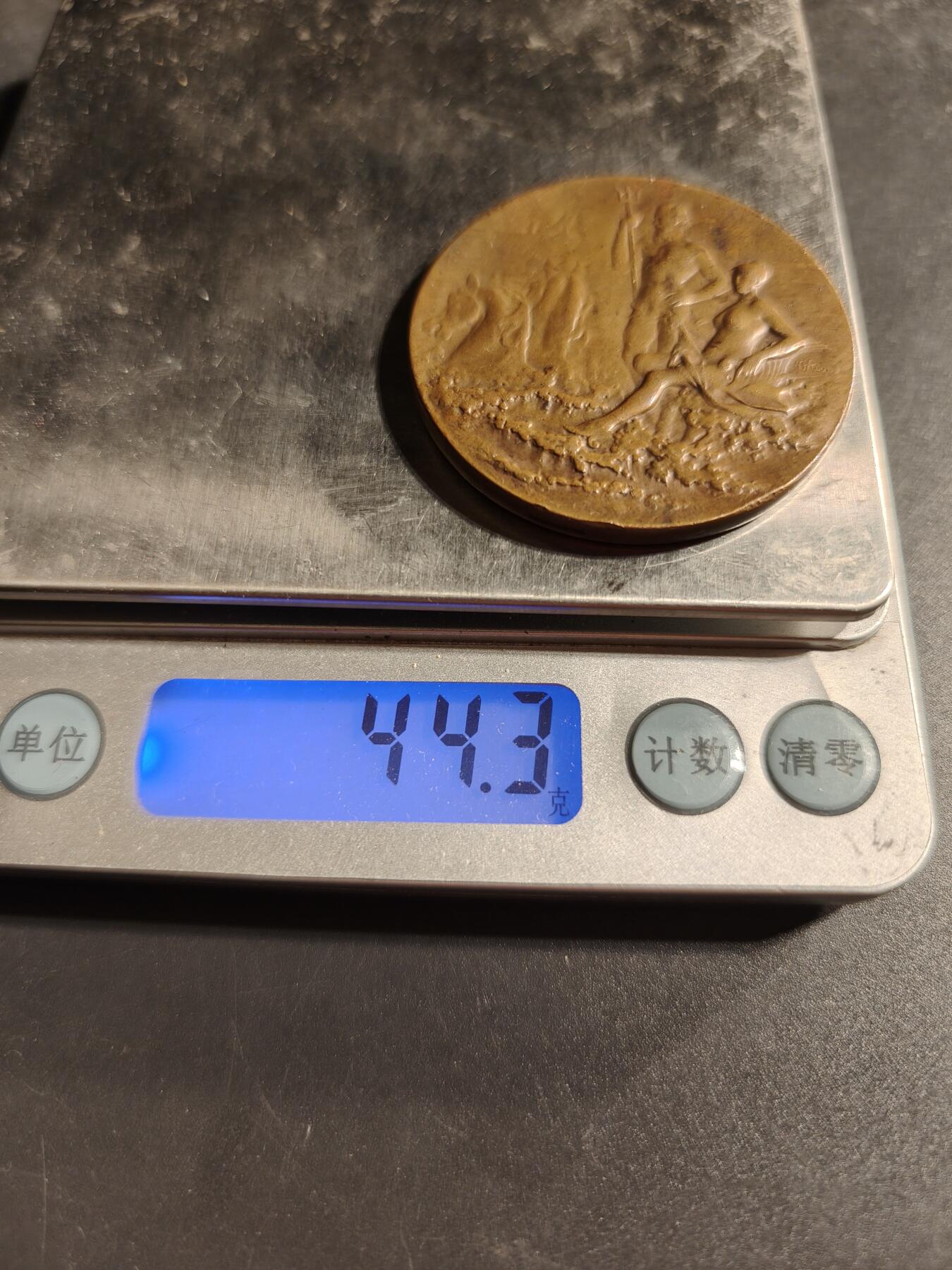 老王徽章第173期 法国波尔多游艇协会大铜章     大师里维特作品     直径44mm     重量44.3g