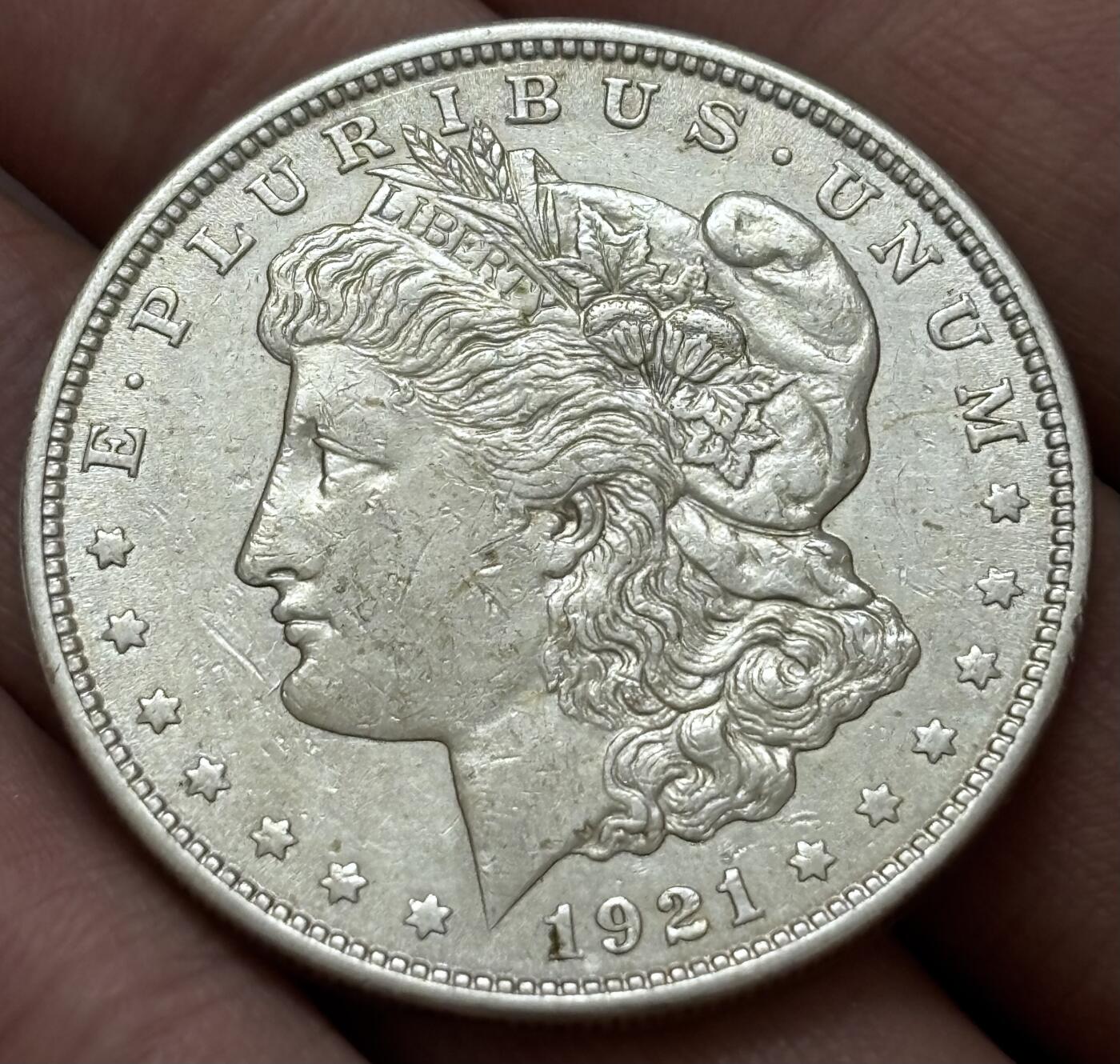 文馨钱币收藏 迎新纳福2026新年第一场（第 287 场）金银老铜币拍卖 好品 1921 年美国摩根一美元银元，整体各方面细节不错