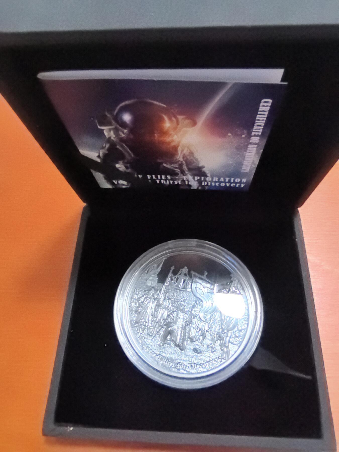 长老汇蛇年精选第九十场拍卖  2021库克群岛时间探索10元黑化精制银币，2盎司999银，盒证全，99枚