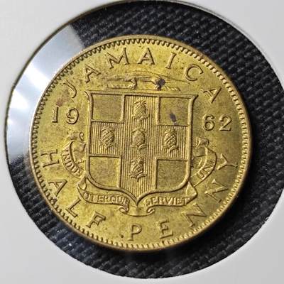 KK钱币收藏小铺 《套币 好品/批量散币专场》  2月预留时间 周末发货 -  1962英属牙买加0.5便士铜币 好品