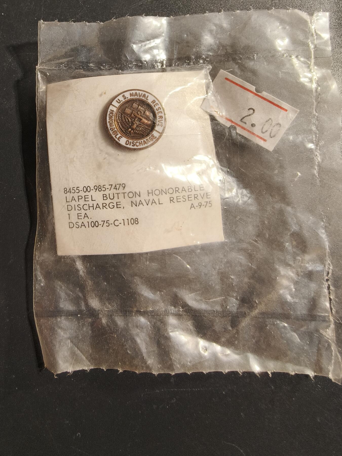 老王徽章第173期 美国海军预备役荣誉退休证章    原封未拆