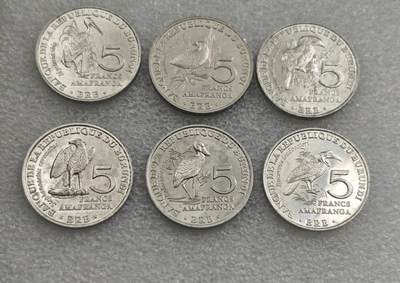 瓶子🏺第223期拍卖会 -  濒危鸟类 布隆迪2014年5法郎 全套6枚 UNC