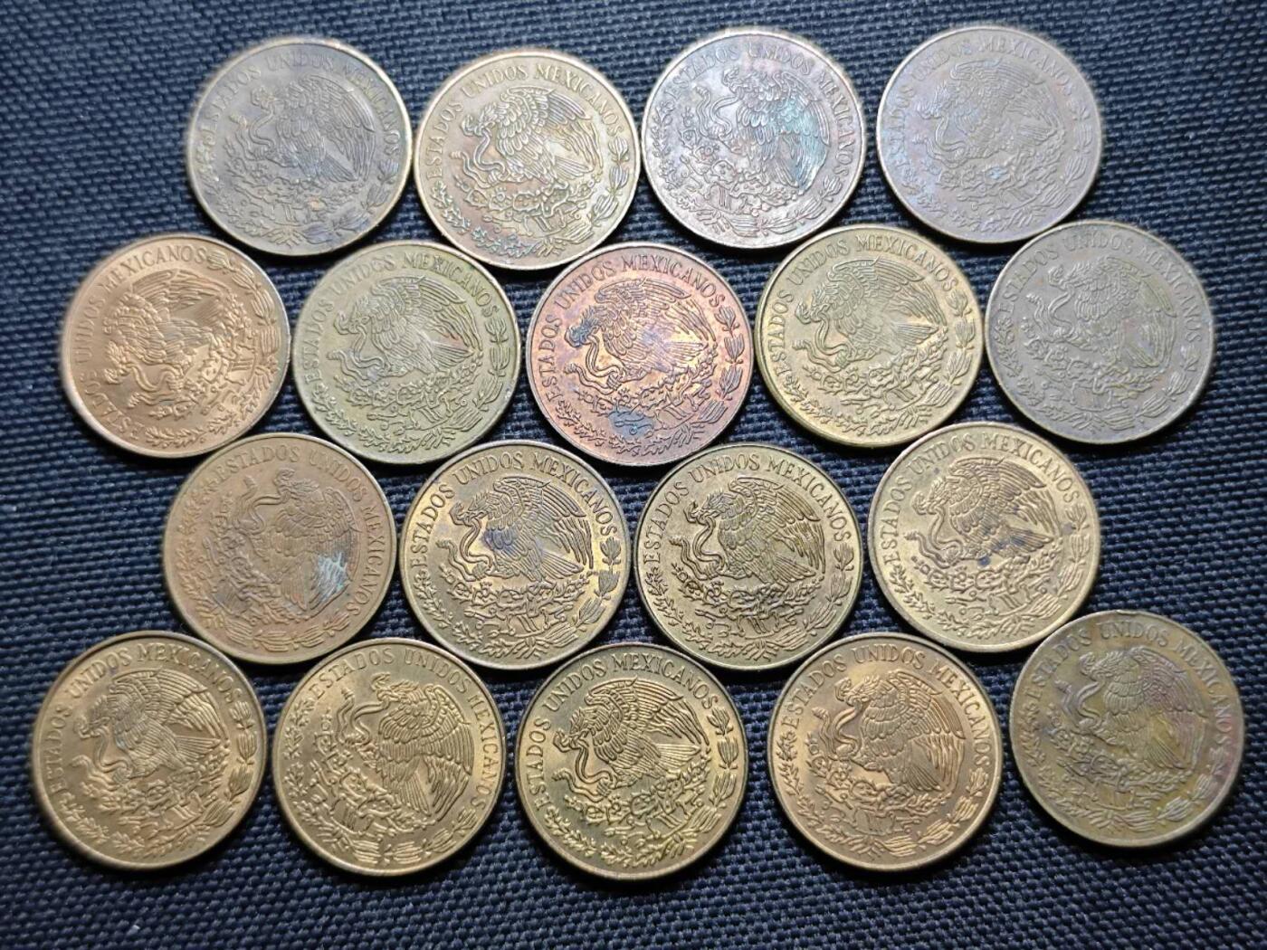 KK钱币收藏小铺 《套币 好品/批量散币专场》  2月预留时间 周末发货  墨西哥女头铜币一组18枚 小版