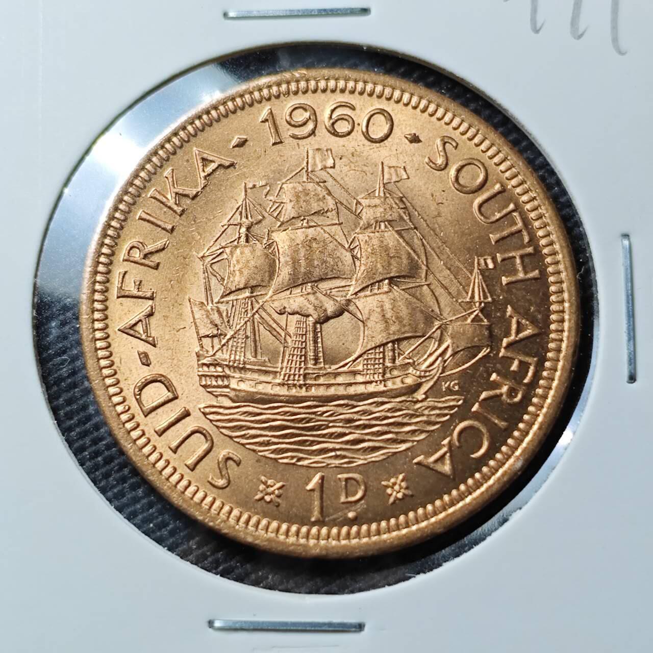 KK钱币收藏小铺 《套币 好品/批量散币专场》  2月预留时间 周末发货  1960英属南非1便士铜币 好品