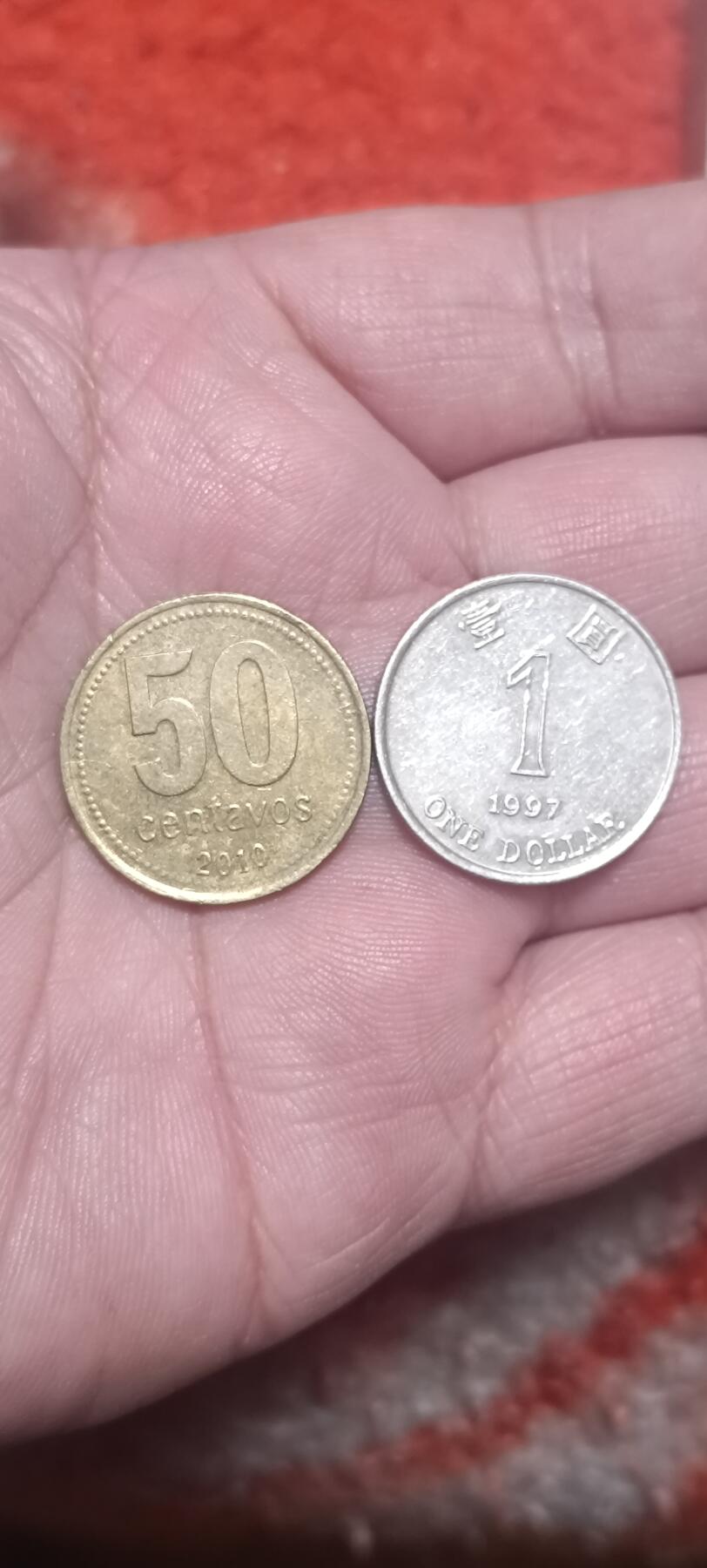 万国钱币阁第一场【元旦场】 阿根廷50分铜币➕香港紫荆花1元