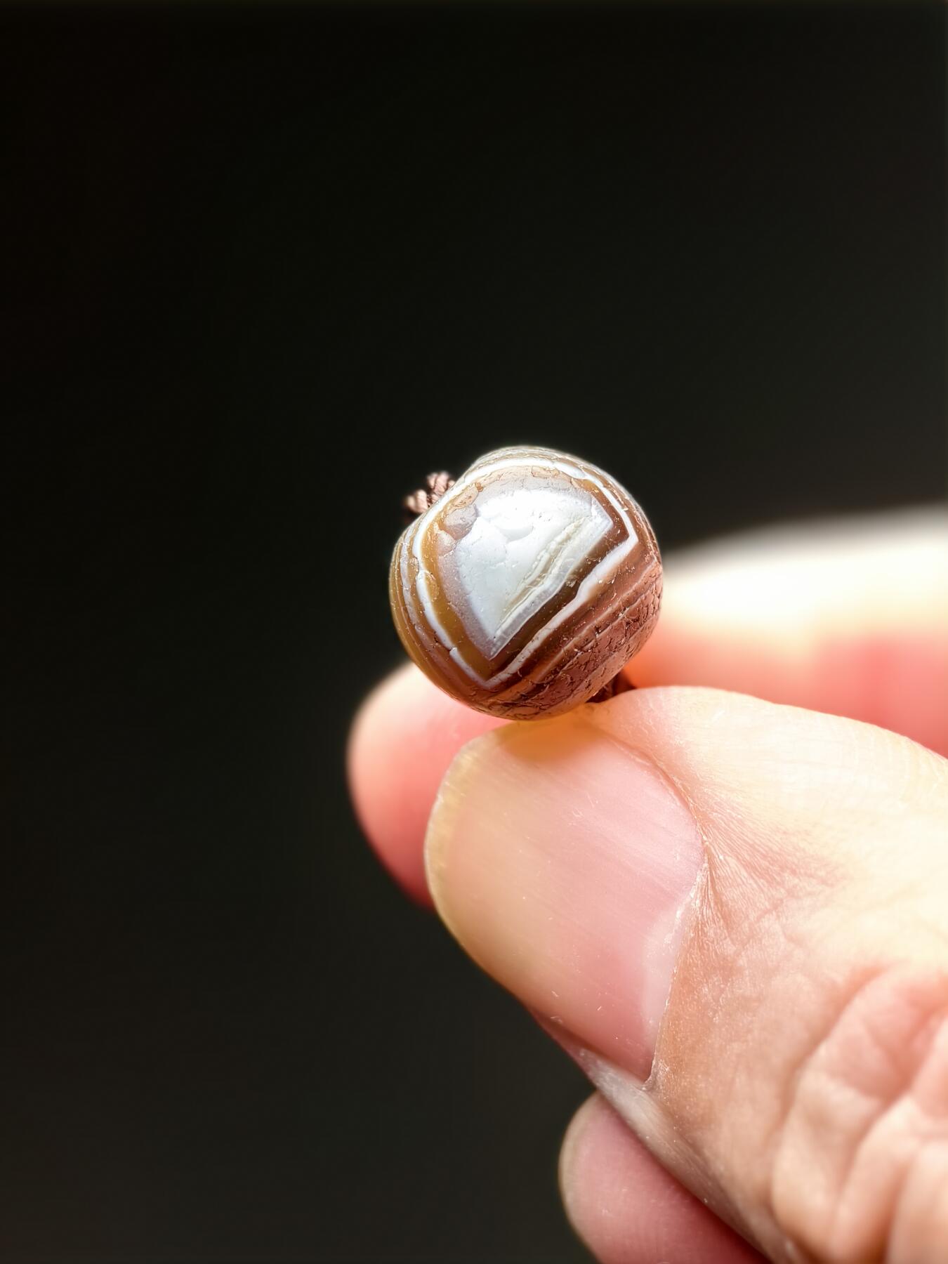 抚柳草堂-第五期章牌钱币（元旦欢庆场） 奖章勋章限时免佣 满百包邮 放漏专场 公元十五世纪 缠丝玛瑙珠 带眼 闻德评级尺寸见标签