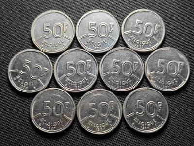 KK钱币收藏小铺 《套币 好品/批量散币专场》  2月预留时间 周末发货 -  比利时50法郎一组10枚