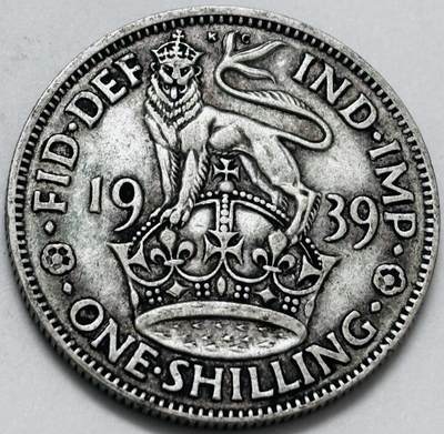 文馨钱币收藏 迎新纳福2026新年第一场（第 287 场）金银老铜币拍卖 - 好品 1939 年英国乔治六世第一版本 5.65 克 500 银