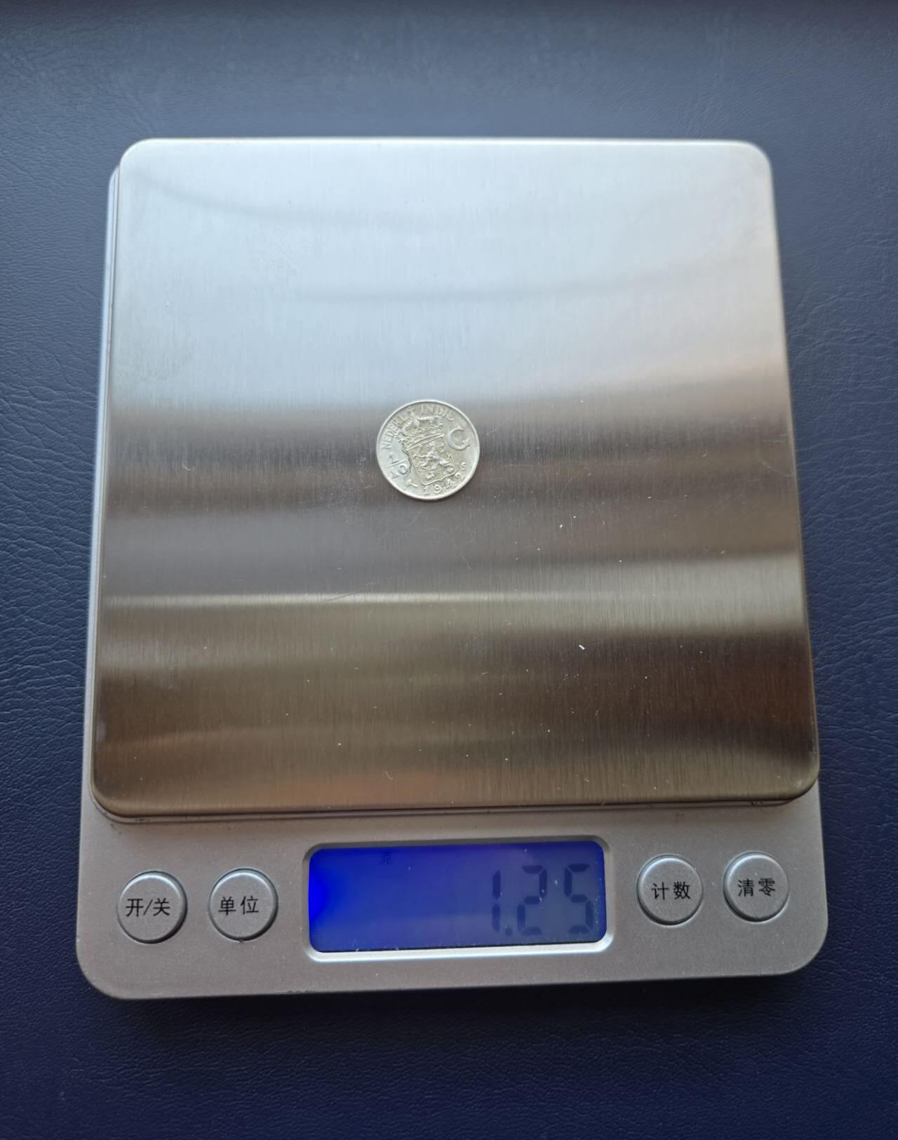 西秦中古拍卖第七十一期 荷属东印度（印尼）1942年1/10盾银币，重1.25克