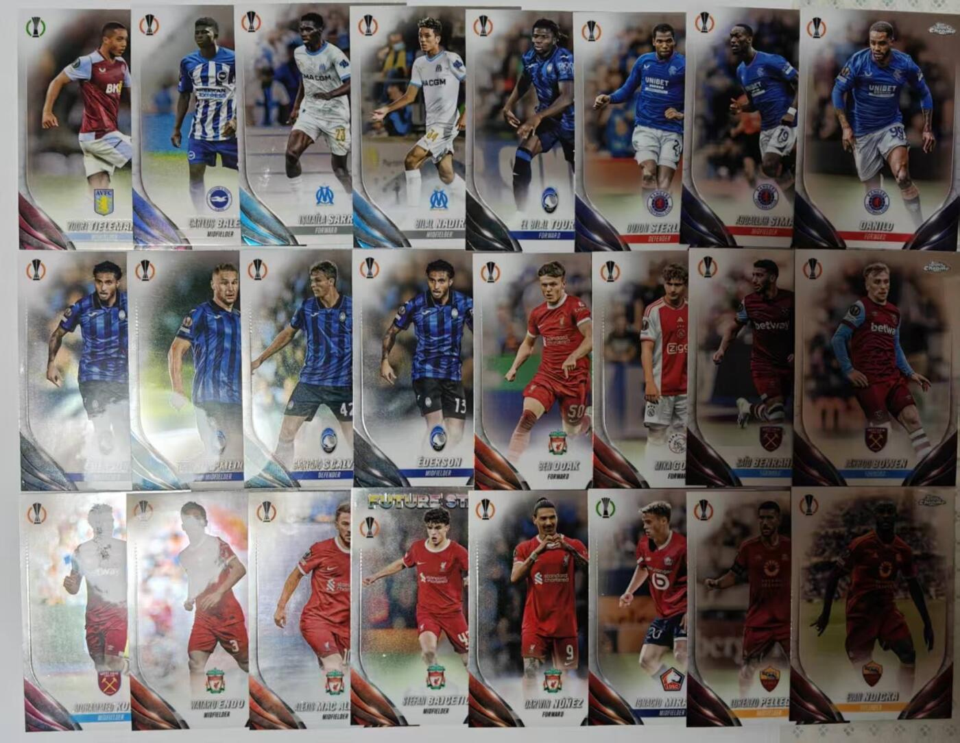 龙虎卡牌-七零场，2026首场，全场包邮！！（无佣金，周六结拍，欢迎送拍） 24张不重复 折射卡牌 Topps Chrome系列