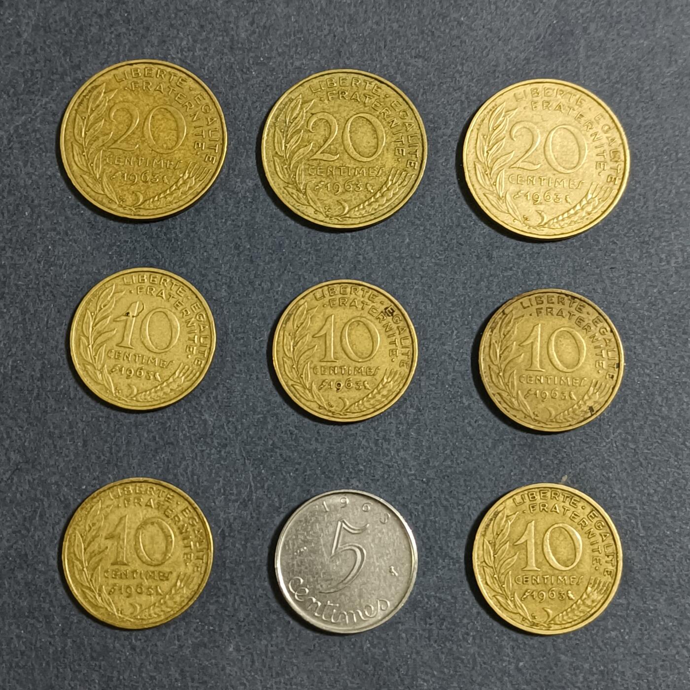 【游宝包邮场】蛇年第104期  法国 1963年 9枚