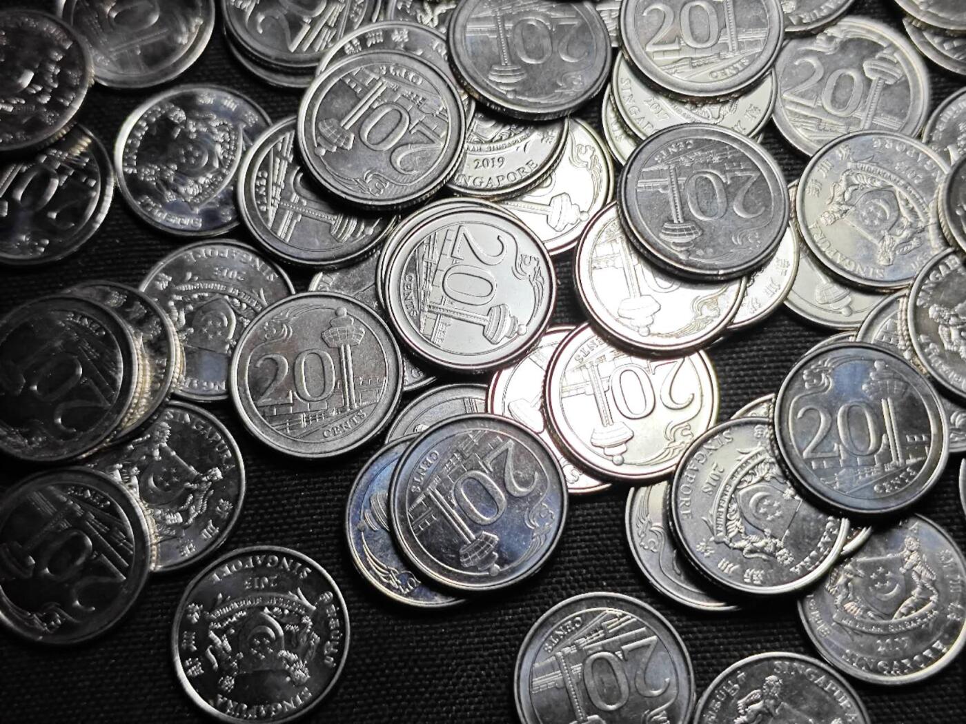 KK钱币收藏小铺 《套币 好品/批量散币专场》  2月预留时间 周末发货  新加坡20分93枚一组