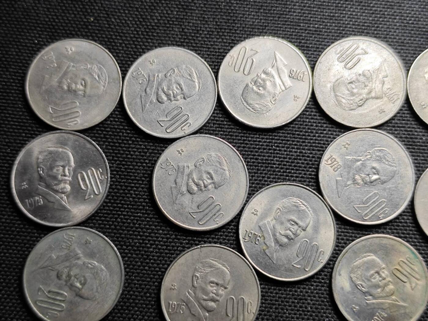 KK钱币收藏小铺 《套币 好品/批量散币专场》  2月预留时间 周末发货  墨西哥20分一组23枚