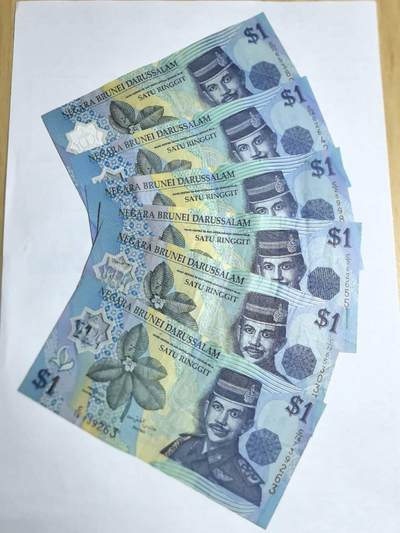 各国外币第106期 无佣金 - 文莱1林吉特不同年份6张 75品