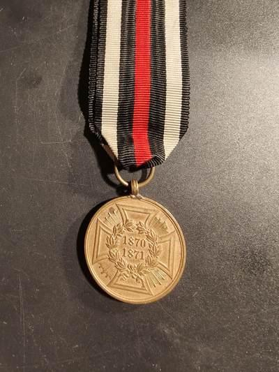 老王徽章第173期 - 德国普法战争服役奖章     带边铭    一线作战人员版