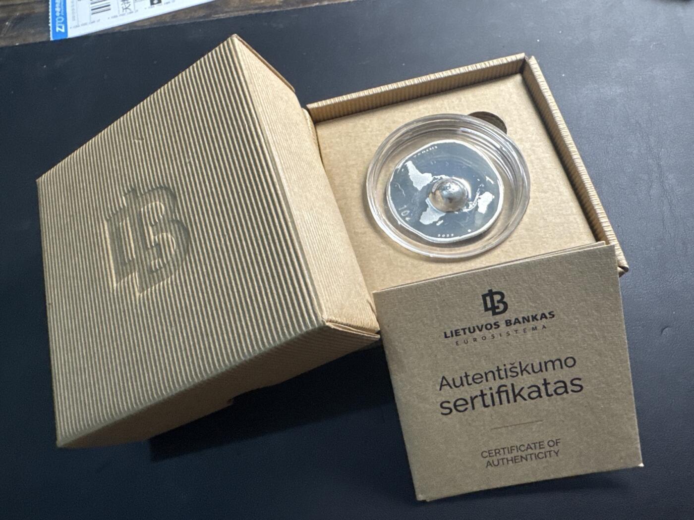 ❤️【币观天下】❤️ 第337期钱币拍卖- 2026.1.2周五晚上6点半场-长期征集拍品 立陶宛2022年保护地球家园没有B计划环保精制异形纪念银币