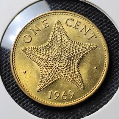 KK钱币收藏小铺 《套币 好品/批量散币专场》  2月预留时间 周末发货 -  1969巴哈马1分铜币 好品