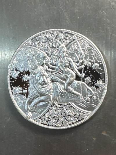 ❤️【币观天下】❤️ 第337期钱币拍卖- 2026.1.2周五晚上6点半场-长期征集拍品 - 喀麦隆2023年杜尔迦女神1盎司精制银币31.38克999银