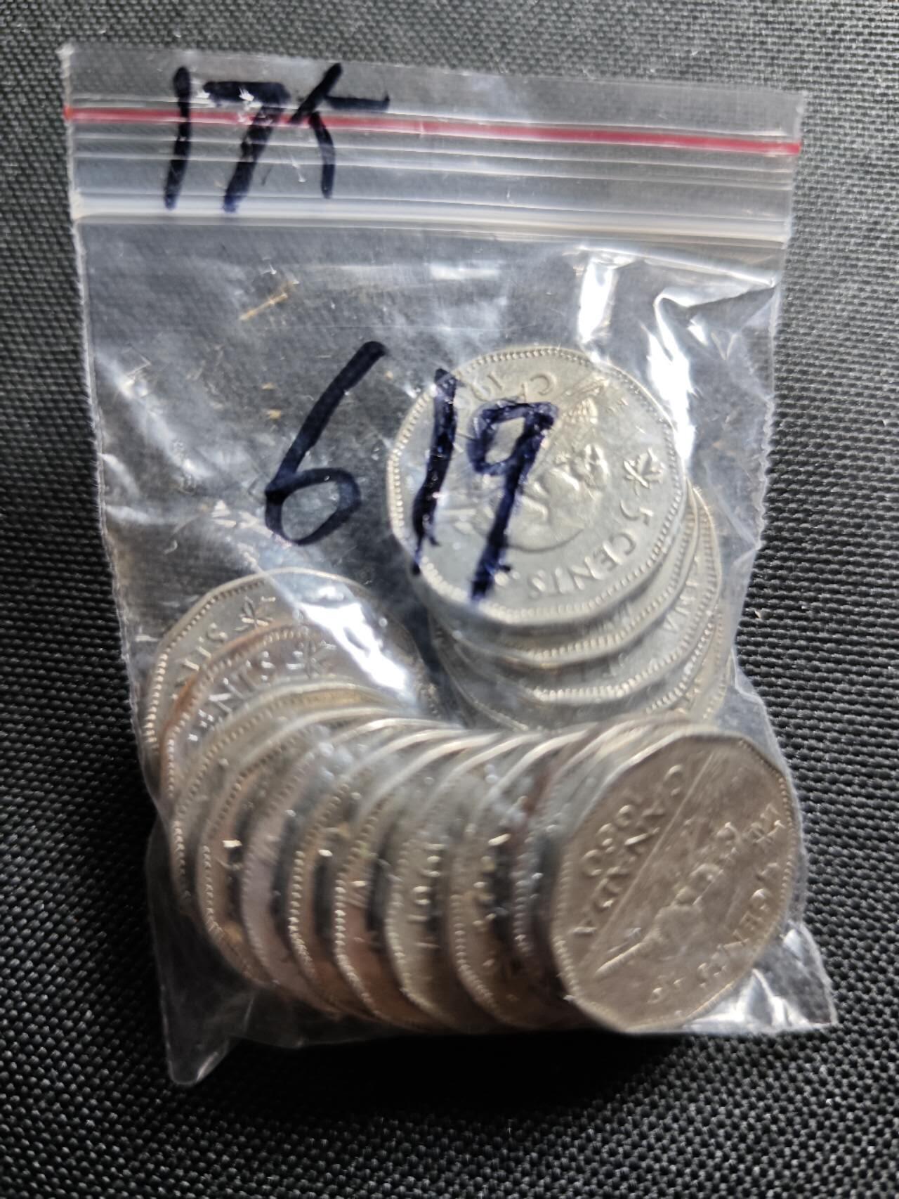 KK钱币收藏小铺 《套币 好品/批量散币专场》  2月预留时间 周末发货  加拿大多边形5分一组19枚