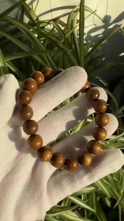 零元拍：金丝楠圆珠珠手串，10.5MM 金丝满满，满荧光，满手留香