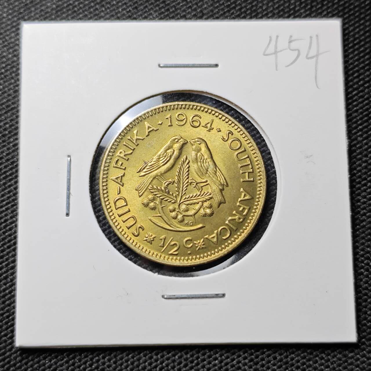 KK钱币收藏小铺 《套币 好品/批量散币专场》  2月预留时间 周末发货  1964南非1*2分铜币 好品