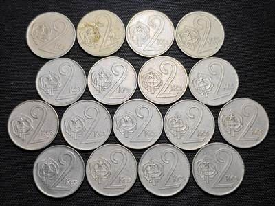 KK钱币收藏小铺 《套币 好品/批量散币专场》  2月预留时间 周末发货 -  捷克斯洛伐克2克朗一组17枚