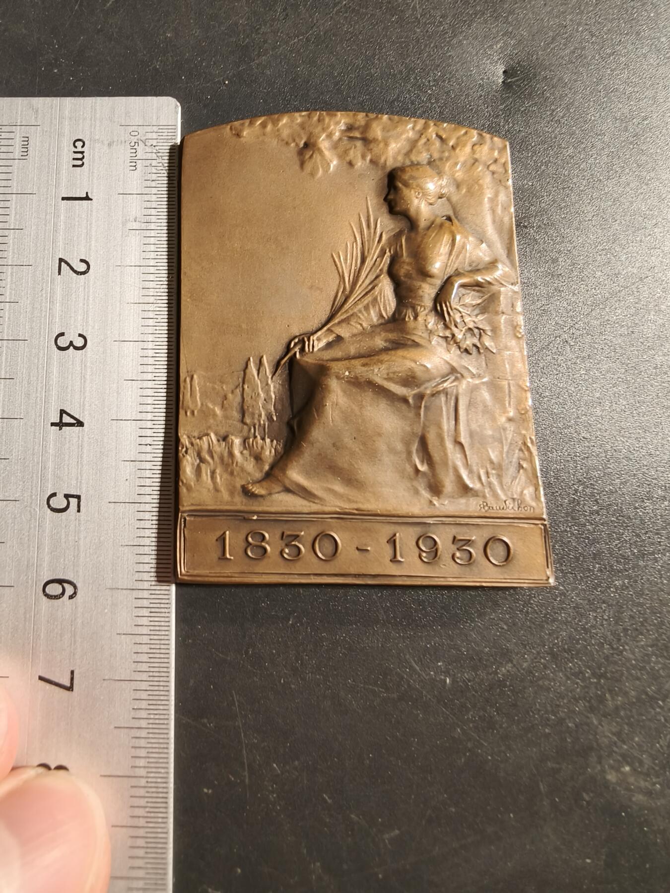 老王徽章第173期 法国伏拉热工厂成立百年方形大铜章     原盒      尺寸42×60mm     重量67.8g