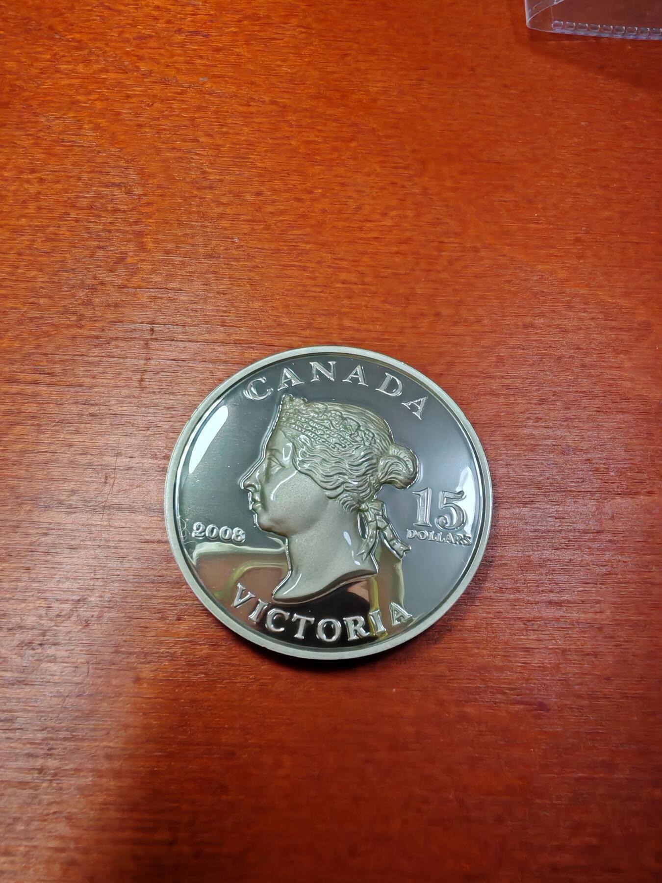 长老汇蛇年精选第九十场拍卖 2008加拿大维多利亚超高浮雕15元精制银币，30克925银，3442枚