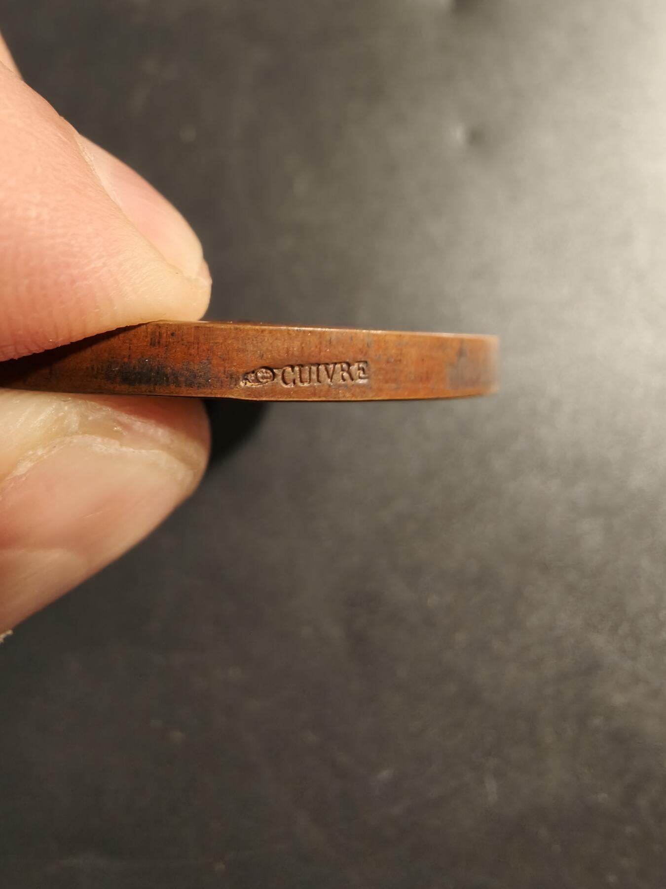 老王徽章第173期 法国1858年巴黎帆船俱乐部大铜章     cuivre铜标    直径50mm     重量57.8g