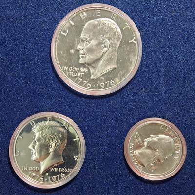 【德藏】世界币章拍卖第160期 - 1976年 美国建国200周年银币套币 原册