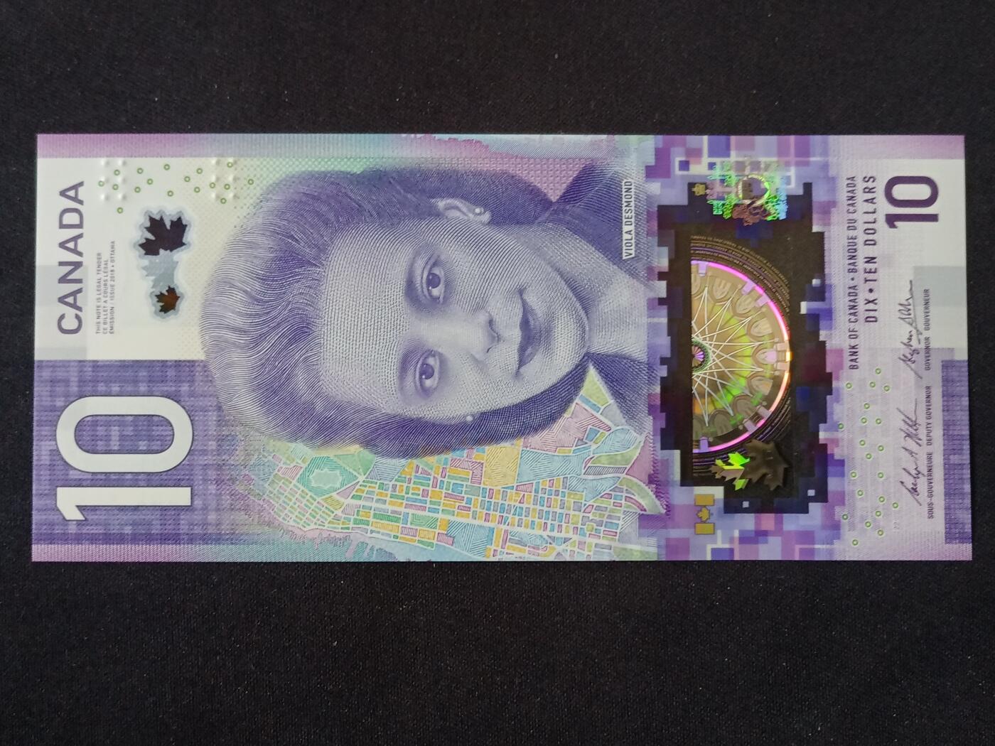 【游宝包邮场】蛇年第104期  加拿大-10元【维奥拉·戴斯蒙德 全新UNC】