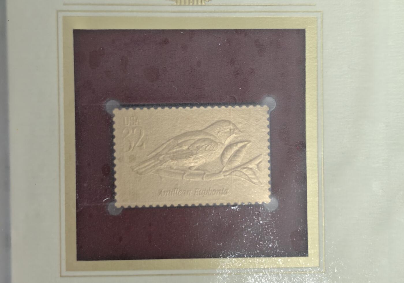 瓶子🏺第224期拍卖会   1998美国首日封带金箔邮票  珍稀鸟类