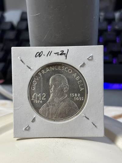 第186期拍卖 - 马耳他1974年人物弗朗切斯科·阿贝拉纪念银币，987银，10克，银价178