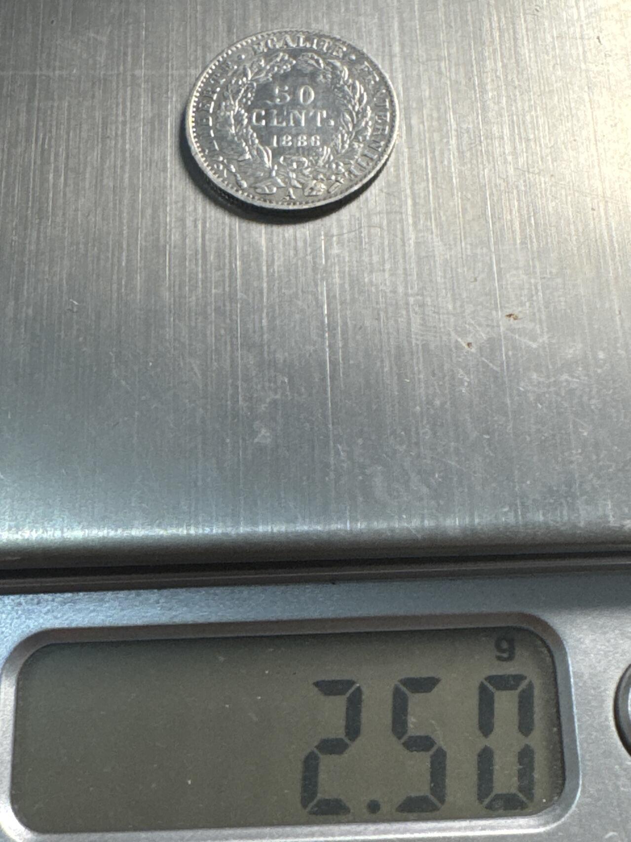 ❤️【币观天下】❤️ 第337期钱币拍卖- 2026.1.2周五晚上6点半场-长期征集拍品 法国1886年50分银币