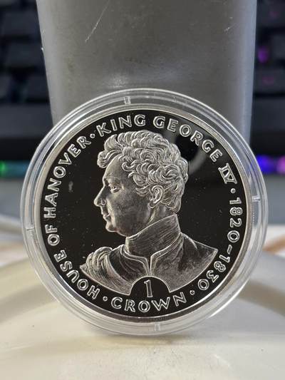 第186期拍卖 - 直布罗陀1993年乔治四世纪念银币带证书，28.28克，925银，塑料盒有碎，银价471